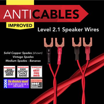 ANTICABLES Level 2 "Performance Series" 5 foot Speaker ...