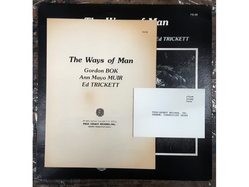 Gordon Bok, Ann Mayo Muir, Ed Trickett - The Ways Of Man 1978  Folk-Legacy Records FSI-68