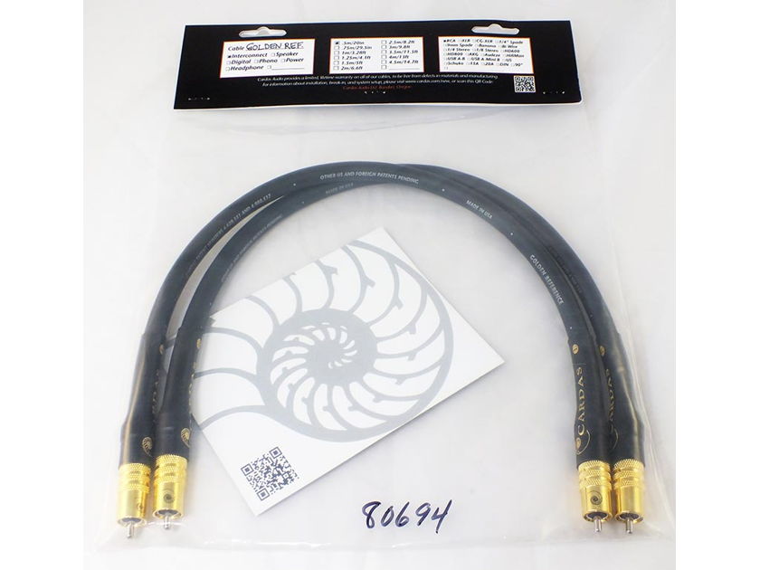 CARDAS Golden Reference Interconnect Cables (RCA): NEW-in-Bag; w/Hologram & Serial #; 60% Off