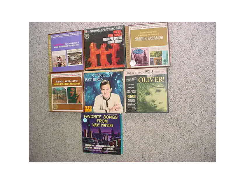 EASY LISTENING  - Reel to Reel tape lot of 7 Pat Boone Oliver Mary Poppins Norrie Paramor