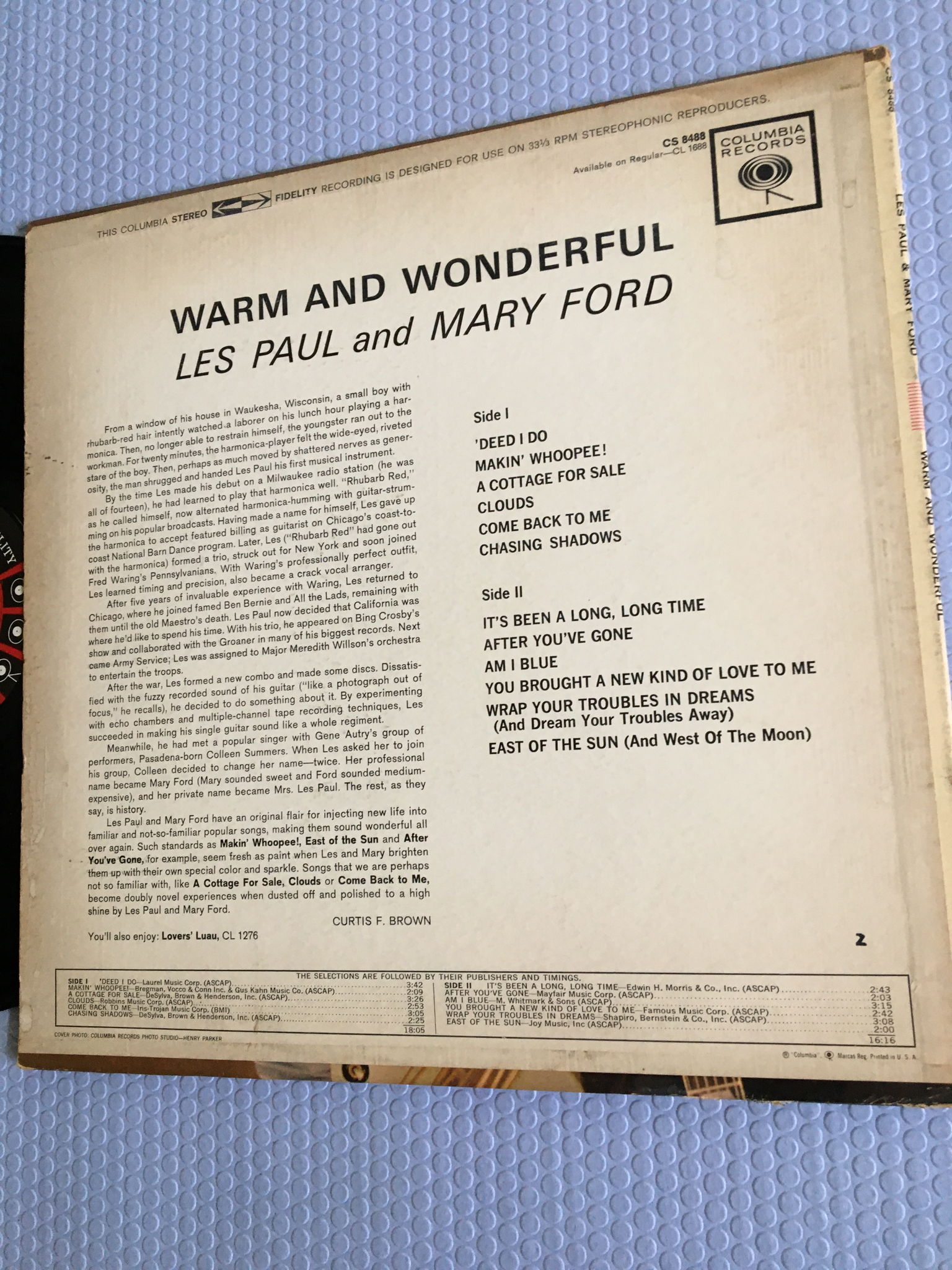 Les Paul & Mary Ford  Warm & Wonderful Lp record stereo 4