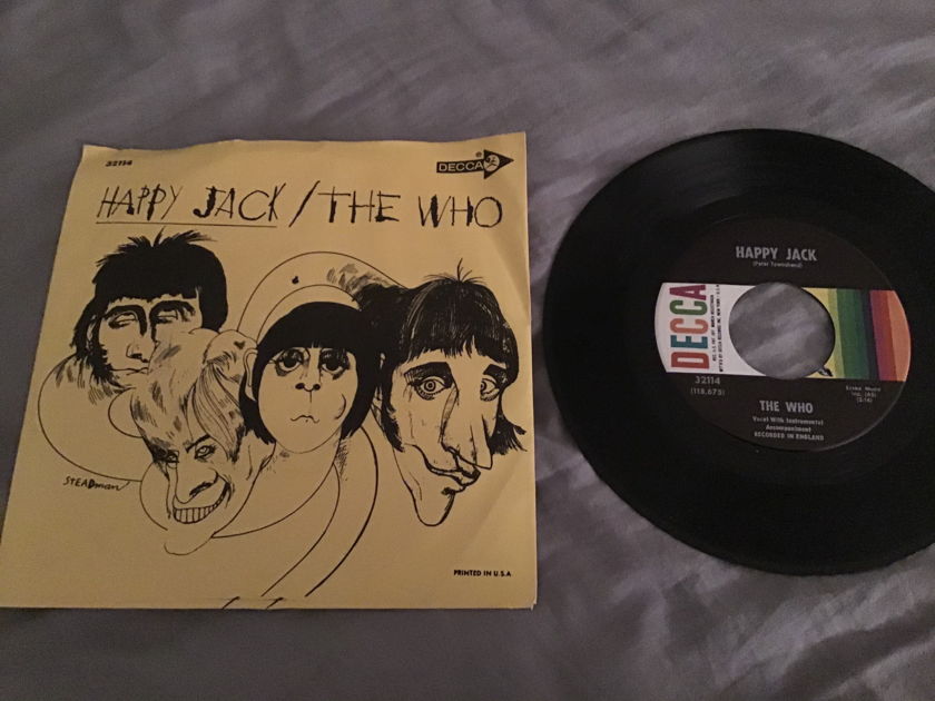 The Who Happy Jack 45 With Picture Sleeve