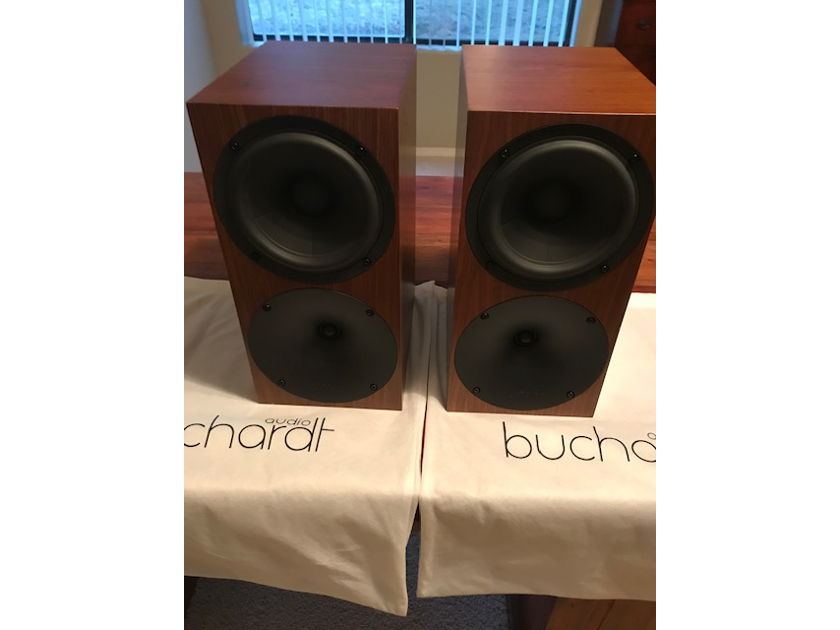 Buchardt Audio S400 Speakers in Smoked Oak with Matching Buchardt Stands