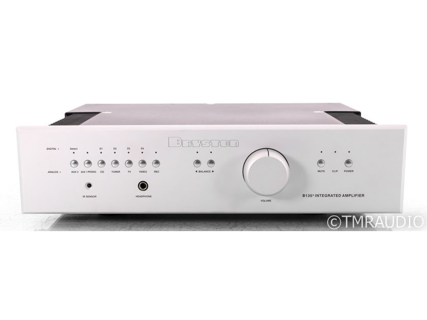Bryston B135 Cubed Stereo Integrated Amplifier; B-135; Remote; MM Phono; Silver: 17" (45435)