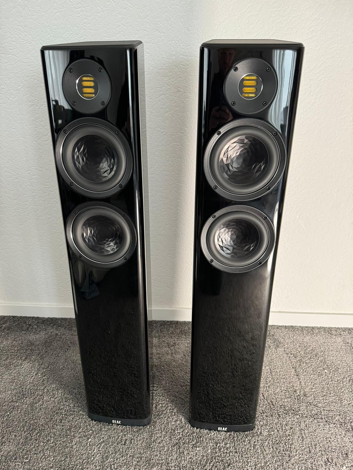 Elac Vela FS407 speakers in black
