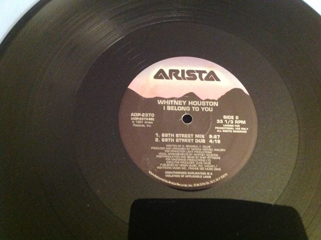 Whitney Houston I Belong To You Arista Records Promo 12...