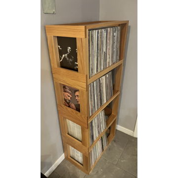 Mapleshade Four Finished Oak LP Shelves
