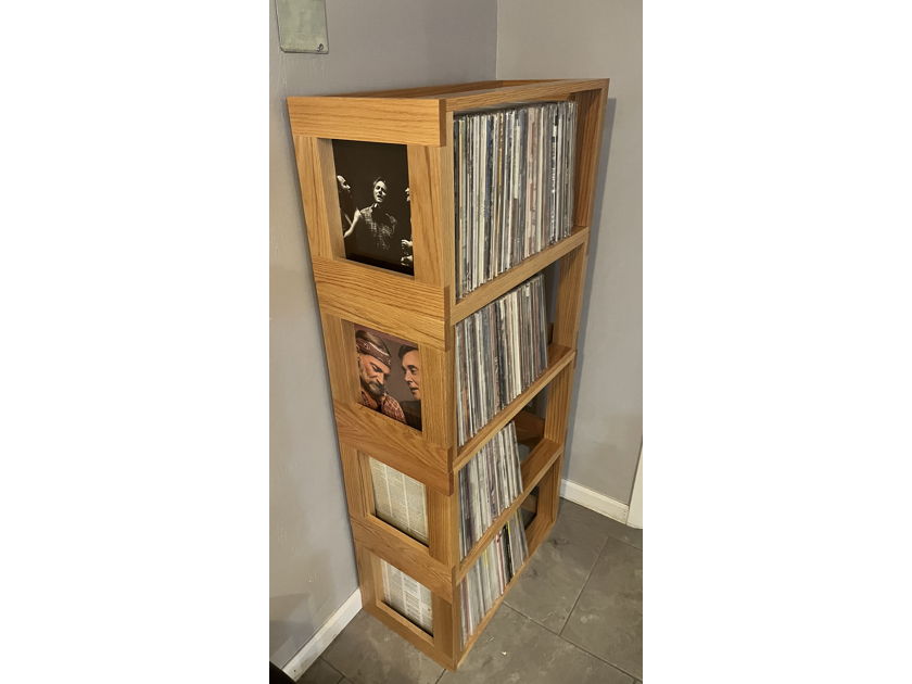 Mapleshade Four Finished Oak LP Shelves