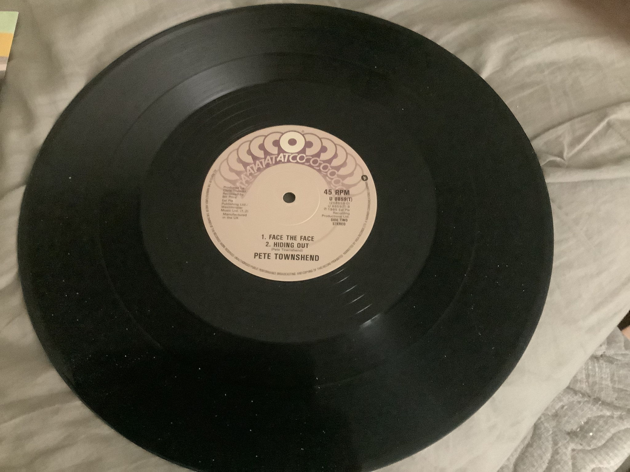 Pete Townshend Atco Records UK 12 Inch EP Face The Face