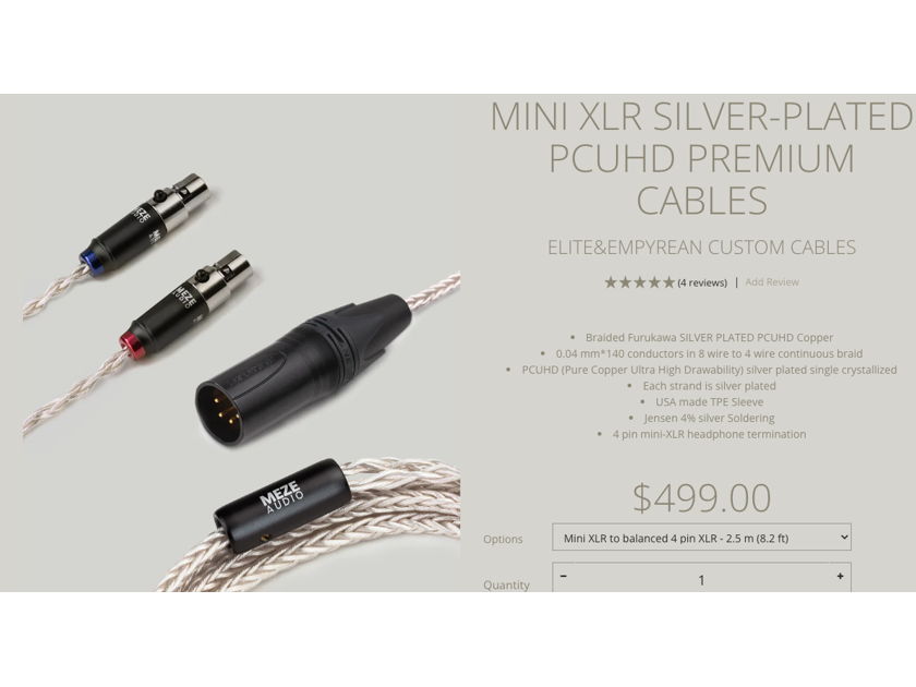 Meze Audio Empyrean/Elite upgrade cable, 8 ft.