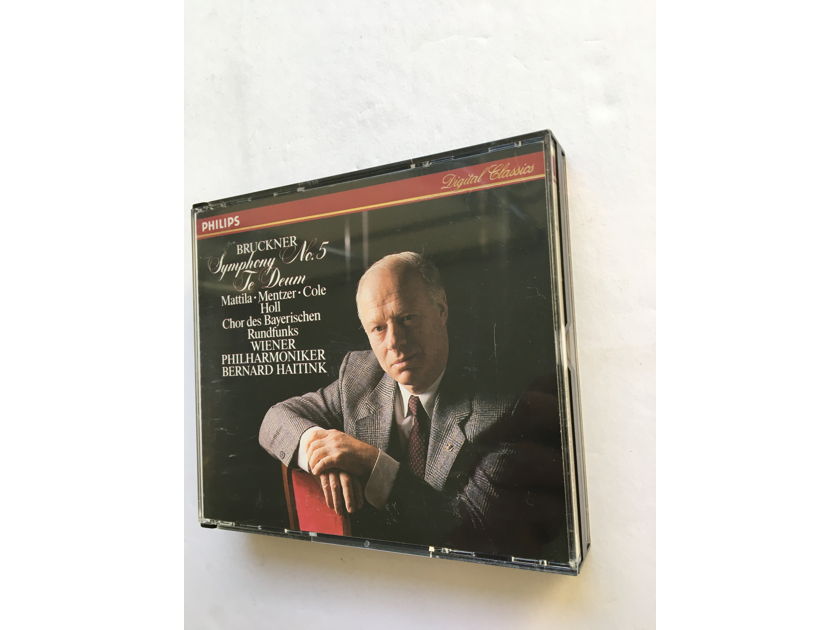 Bruckner Bernard Haitink  Symphony no 5 Te Deum Cd set Philips 1989 see add