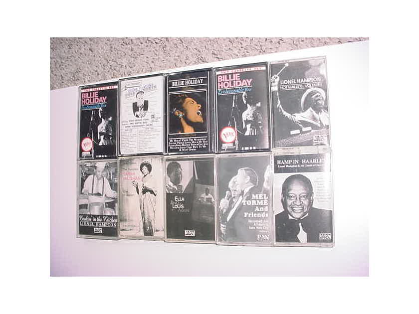 JAZZ Lot #2 of 10 audio cassette tapes - Hampton Torme and friends Sarah Vaughan Ella  Louie Billie Holiday Higgins