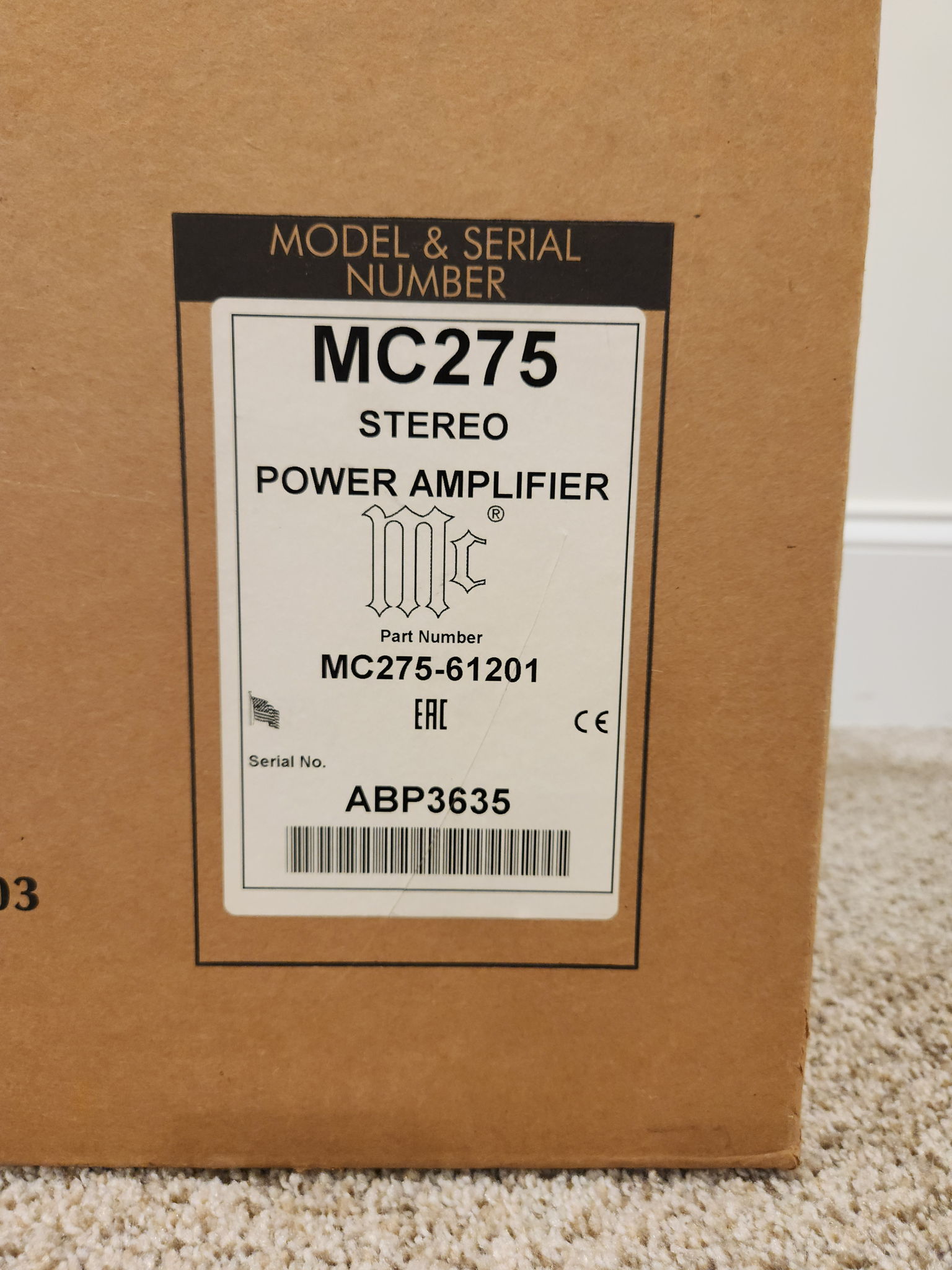 Mcintosh MC275 Serial# ABP3635 12