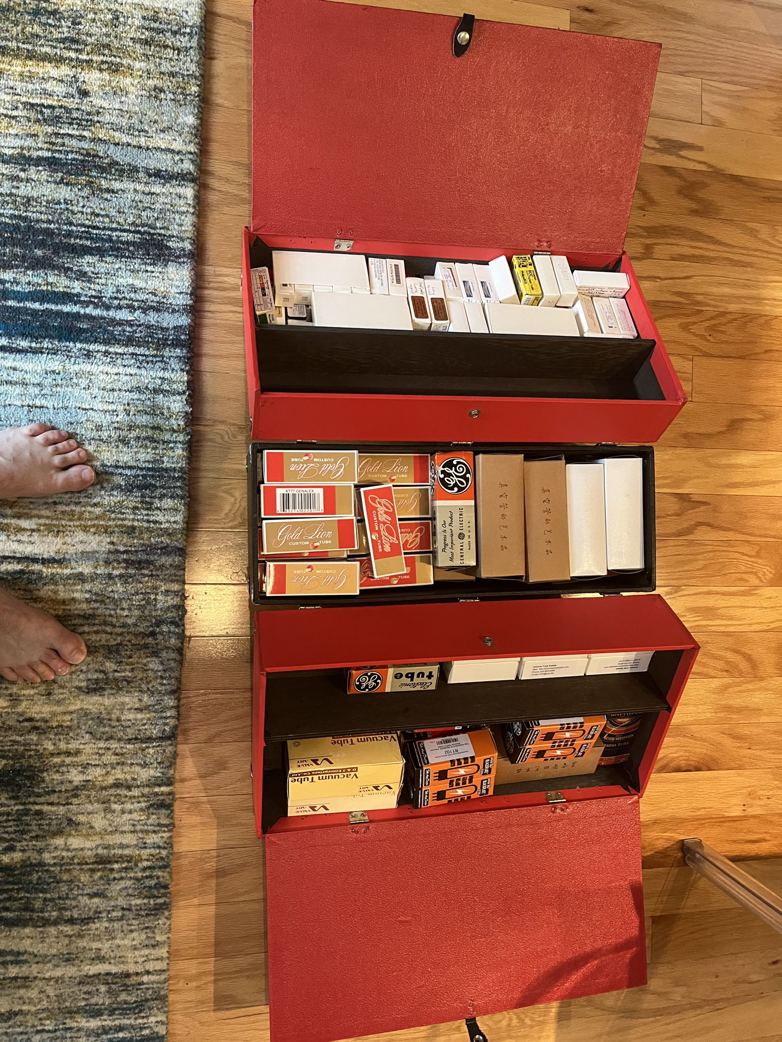 Inside the already full tube caddy