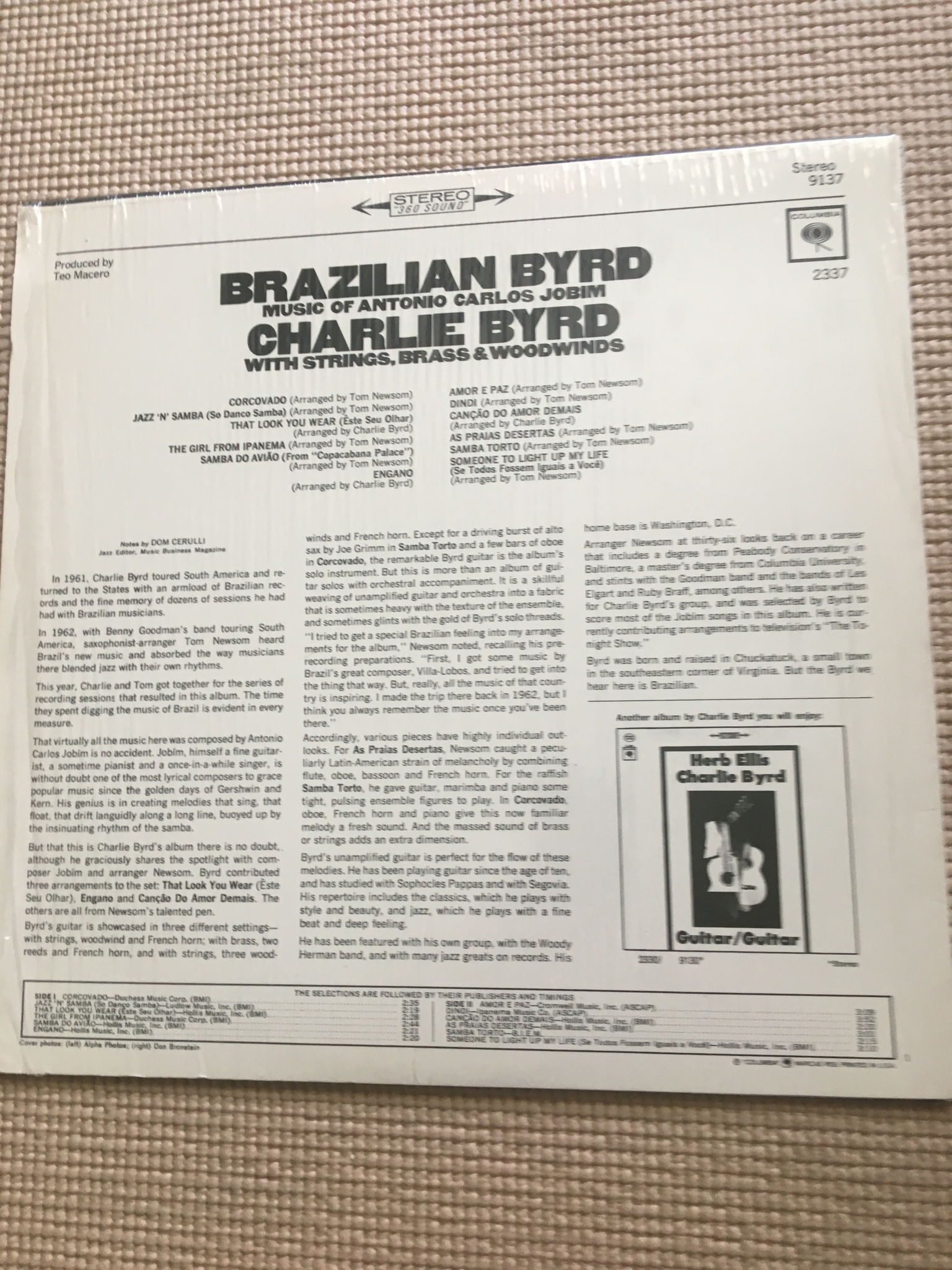 Charlie Byrd Lp record  Brazilian Byrd 2
