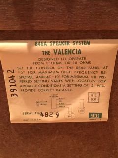 ALTEC VALENCIA 846A VINTAGE HORN SPEAKERS 14