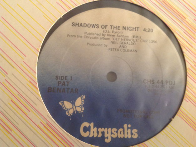 Pat Benatar Shadows Of The Night Chrysalis Records Prom...