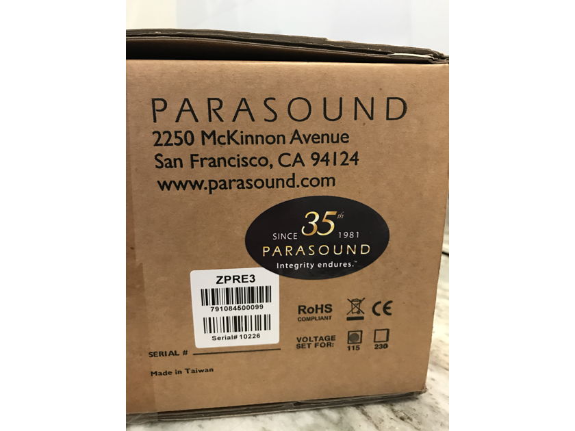 Parasound Zpre3 Stereo Preamplifier, New, Unopened