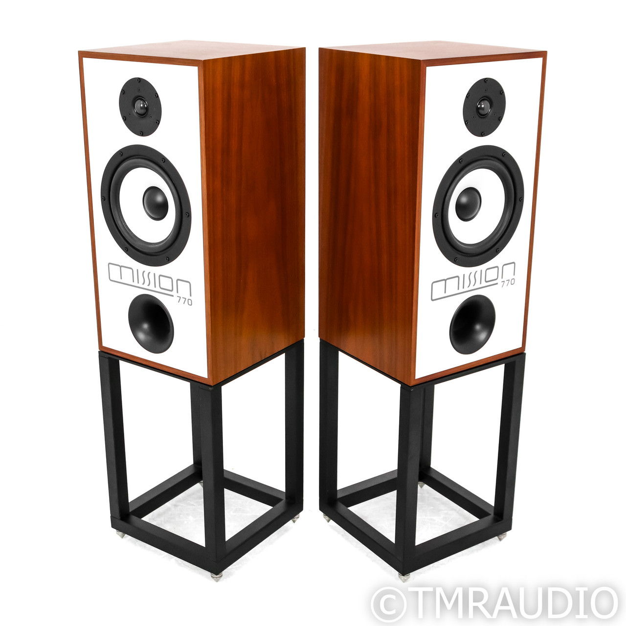 Mission 770 Bookshelf Speakers; Walnut Pair with Stands... 4