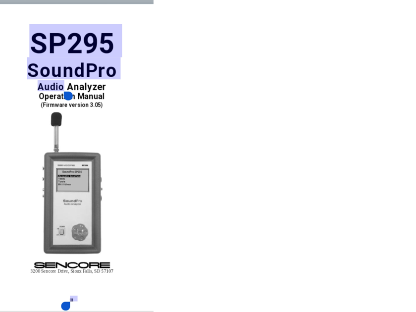 SENCORE model SP295 SOUND PRO Acoustics An... For Sale Audiogon