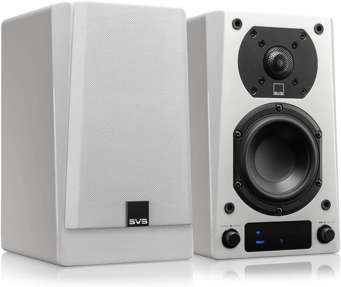 Svs Prime Wireless Powered Bookshelf Speakers Piano Gloss White