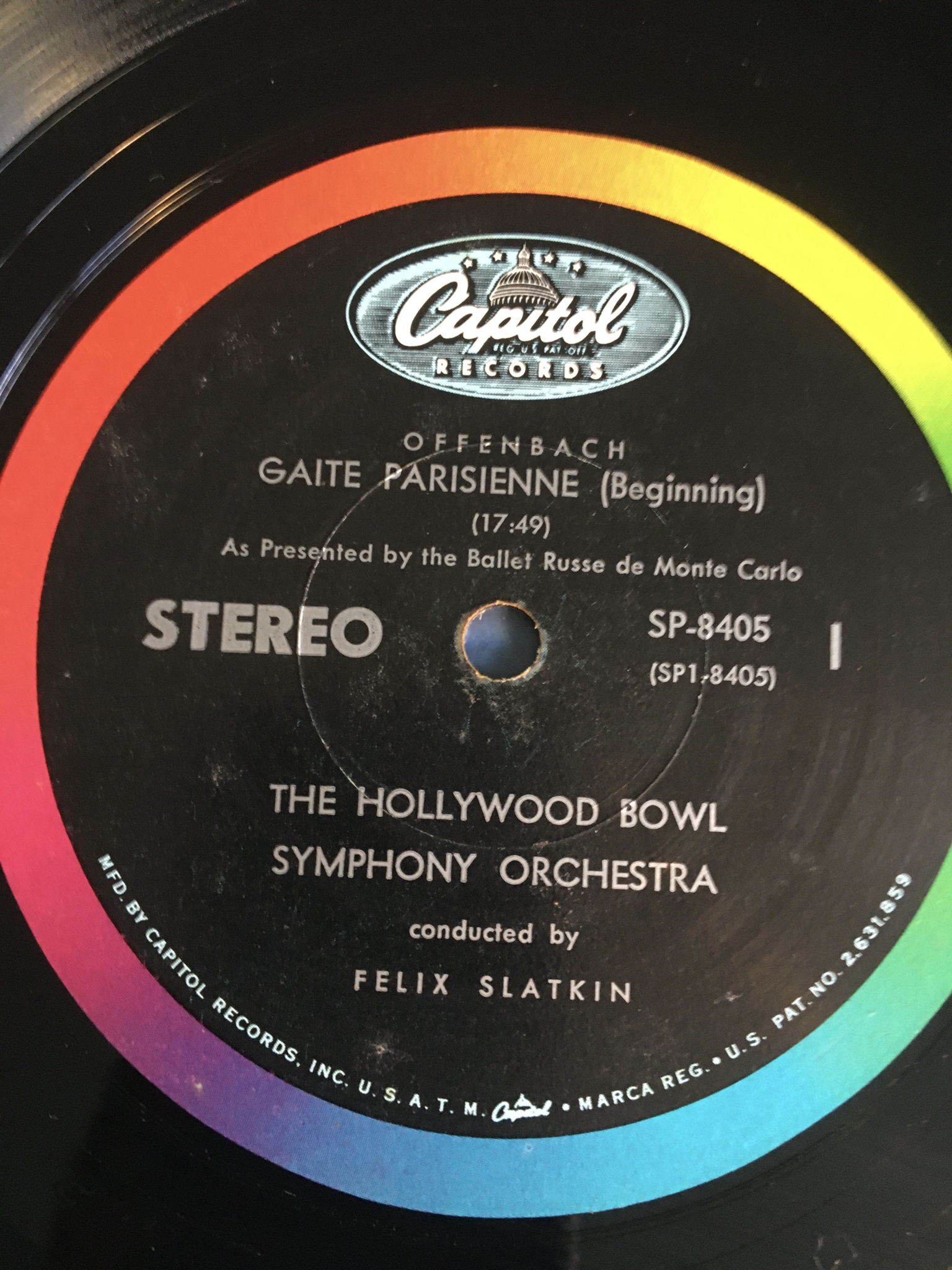 Capitol SP8405 Offenbach Felix Slatkin Lp record  Gaite... 4