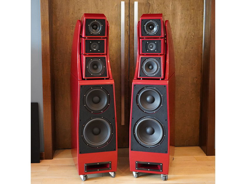 Wilson Audio Certified Authentic Pre-Owned Field Recertified Alexx Floorstanding Speakers, Candy Apple Red