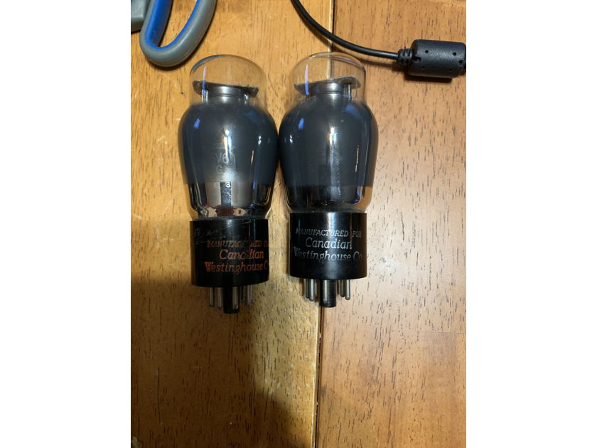 Rare Sylvania JAN 6V6G VT-107-B coke bottle smoke glass matched tubes pair test NOS