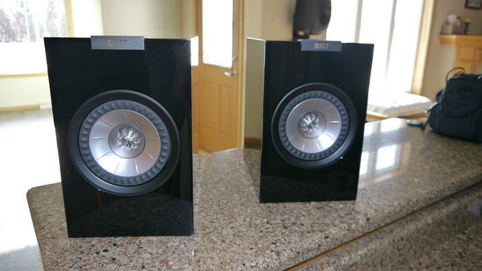 KEF R100 (Pair in Gloss Black with custom black surrounds)