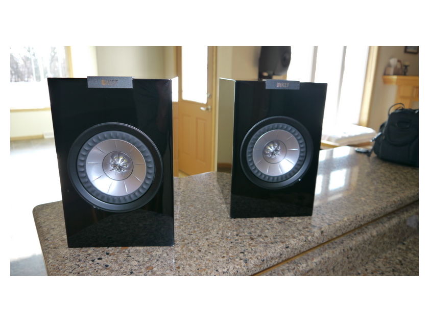 KEF R100 (Pair in Gloss Black with custom black surrounds)