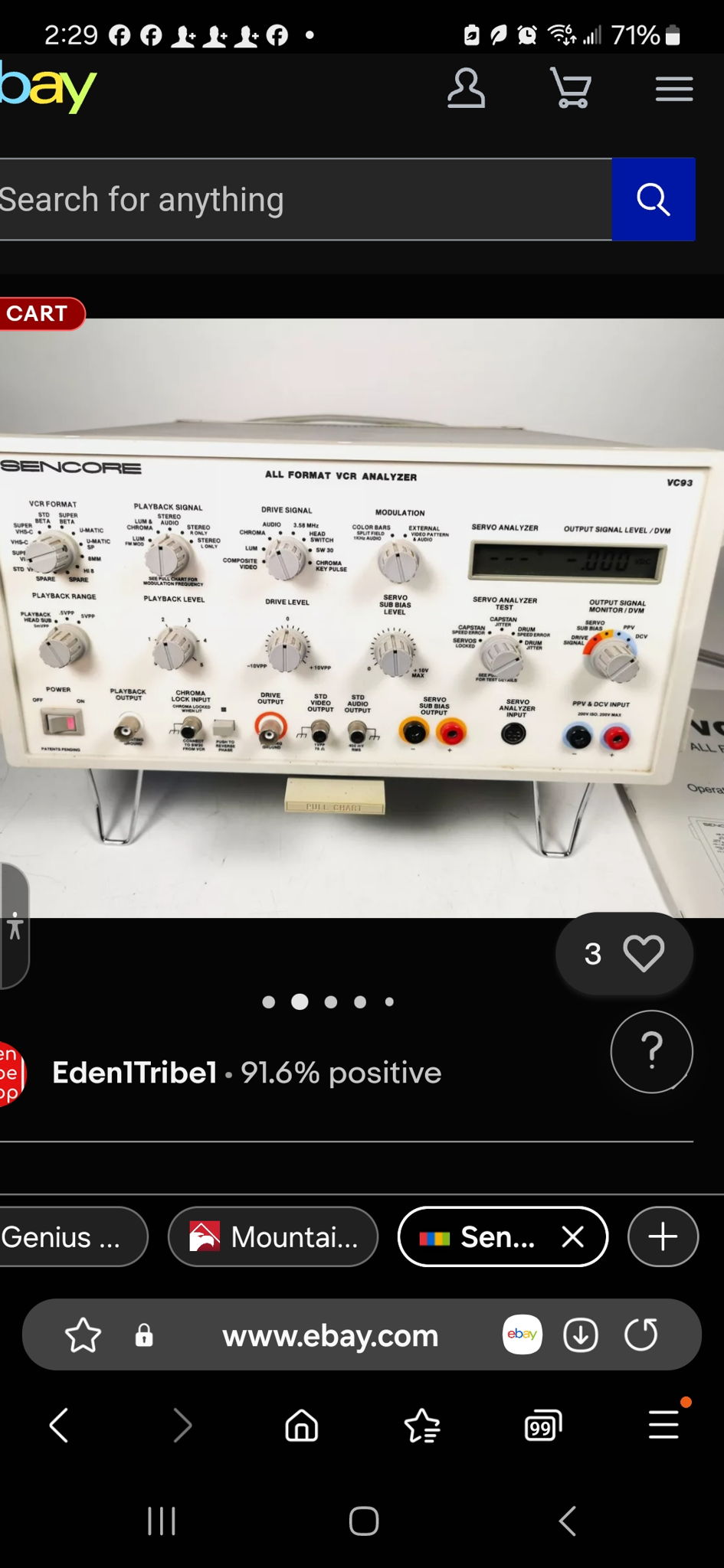 SECORE VC93 All Format VCR Analyzer TEST EQUIPMENT Flaw... 2