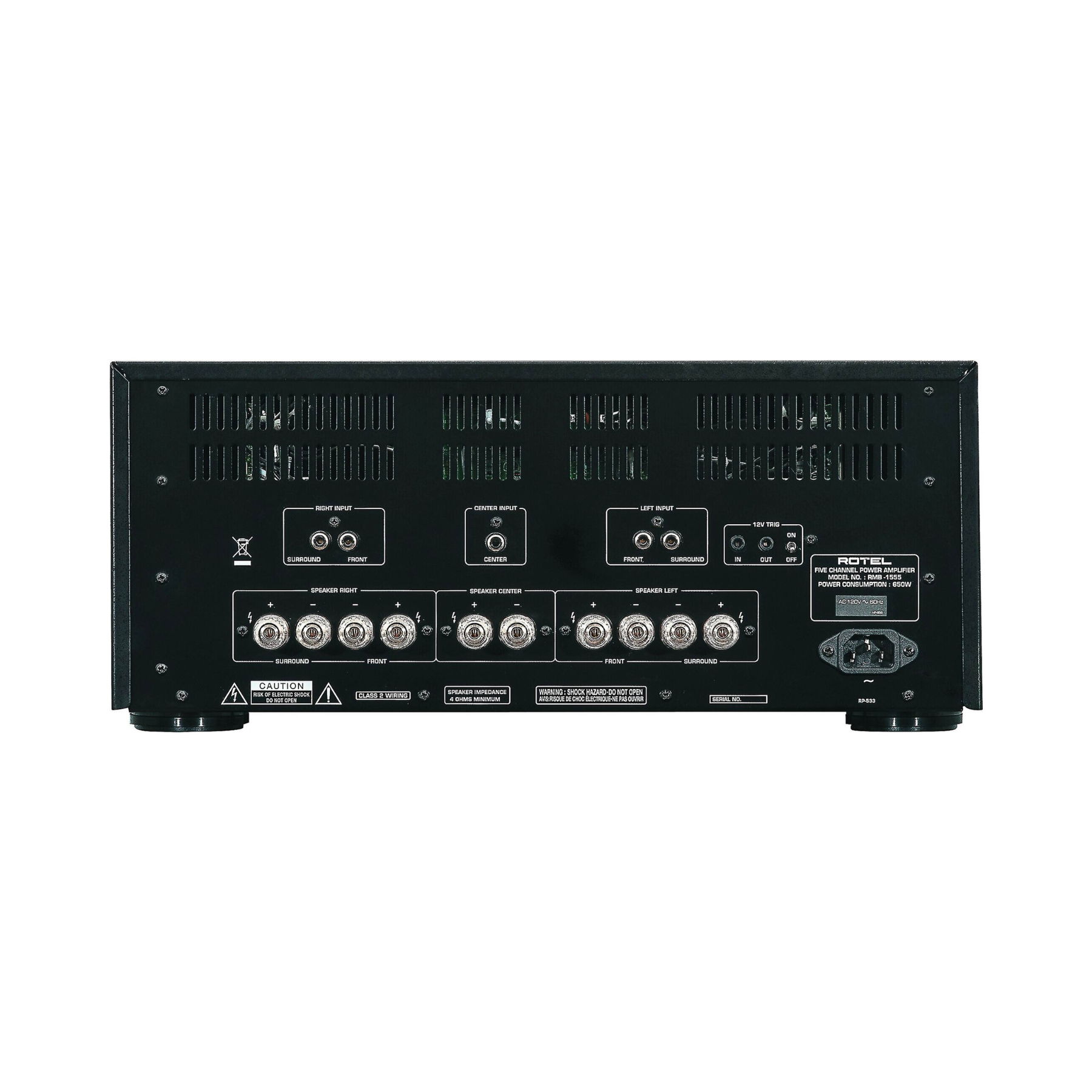 Rotel RMB-1555 5 Channel Power Amplifier - 120 W - Black 3