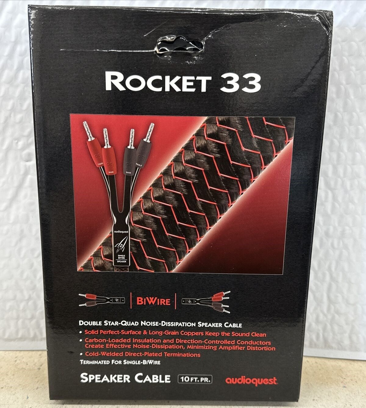 AudioQuest Rocket 33 Speaker Cable 10ft(Pair) Sliver Pl...