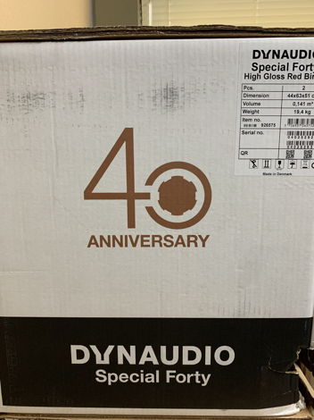 New sealed Dynaudio Special Forty 40 high Gloss red bir...
