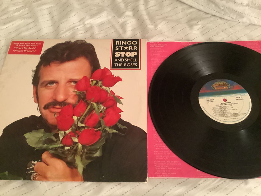 Ringo Starr - Stop And Smell The Roses Boardwalk Records Vinyl LP NM Promo Stamp Back Cover