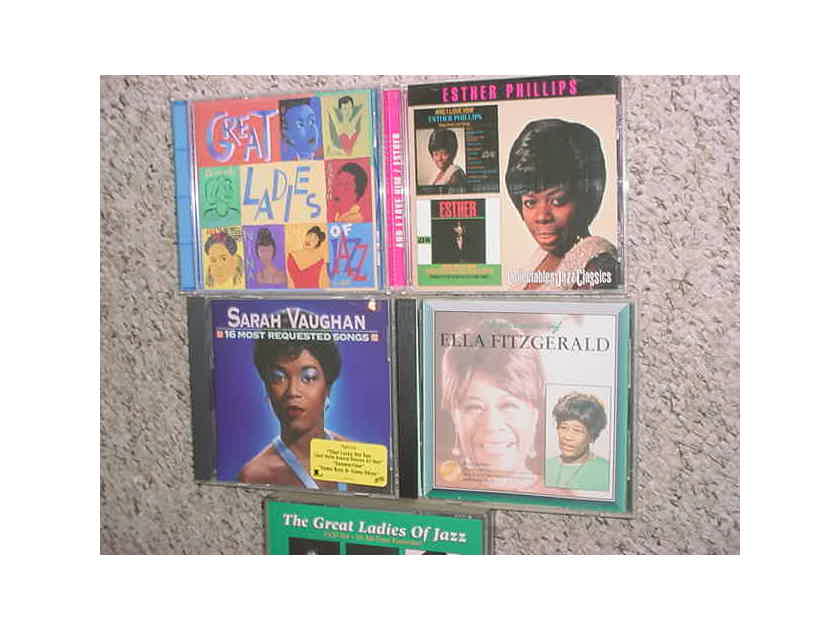 Ladies of jazz  cd lot of 5 cd's  1 is 3 cd set - Ella Fitzgerald Esther Phillips Sarah Vaughan more SEE ADD