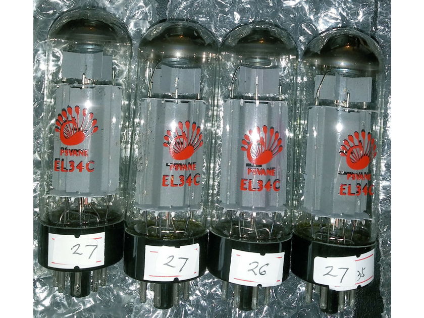 Psvane EL34C matched quad Classic Series tubes British tone seller re-tested