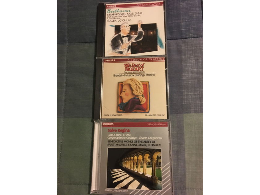 Philips classical classics Beethoven Jochum Mozart  Brandel Salve Regina Gregorian Chant Cd lot of 3 cds