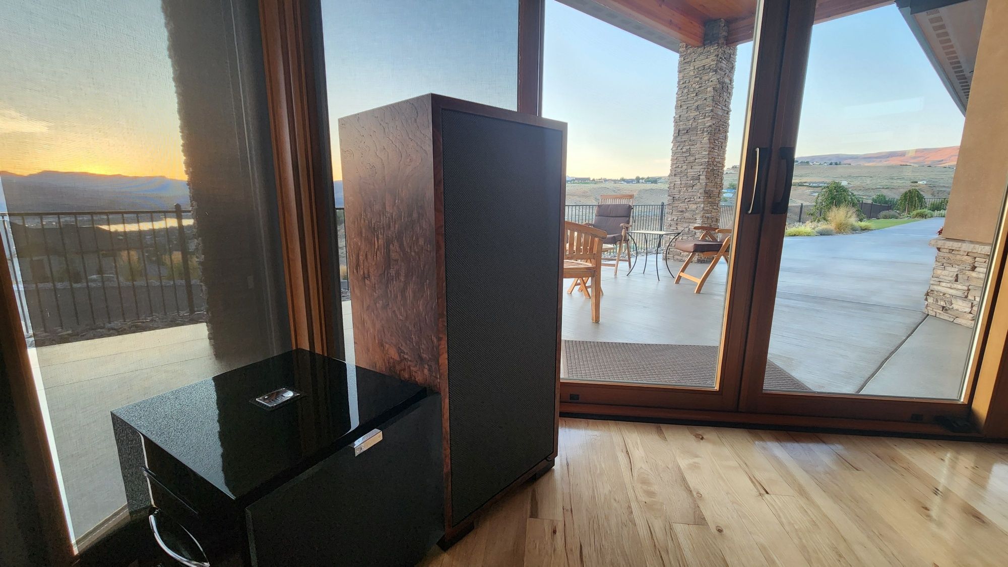 Main System Volti Rivals in Burl Walnut w/Dark Grey Grills