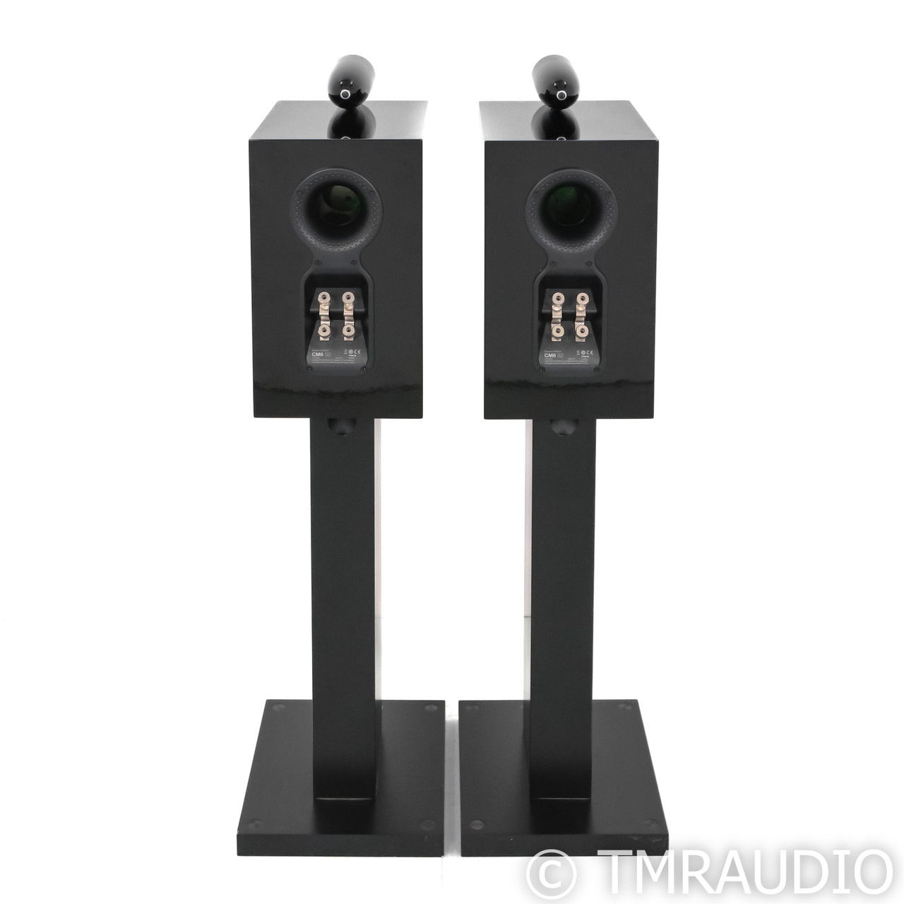 B&W CM6 S2 Bookshelf Speakers; Black Pair with Stands (... 6