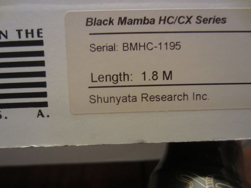 Shunyata Research Black Mamba HC CX C15 1.8M