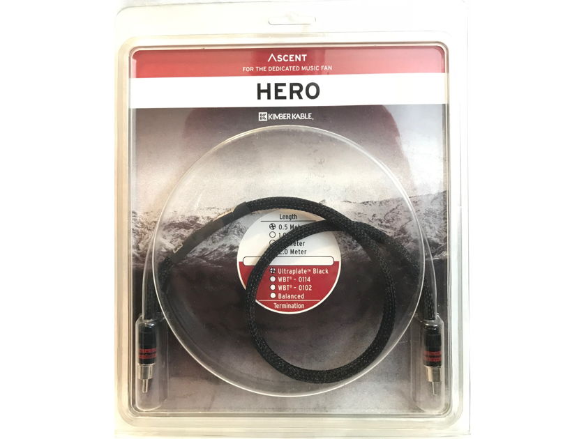 Kimber Kable Hero Interconnect. 0.5m. RCA to RCA. SINGLE Cable.