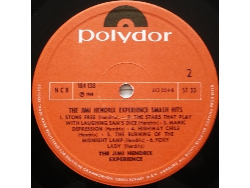 The Jimi Hendrix Experience - Smash Hits (P) 1968 Polydor. 184 138, 613 004. Scandinavia.