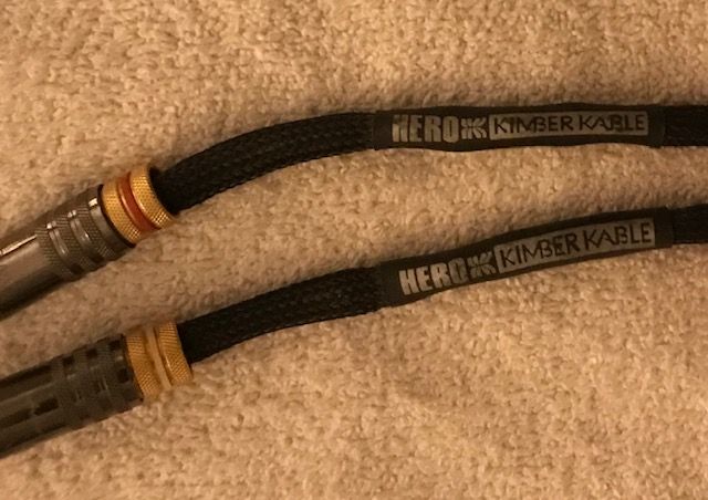3 Meter pair of Kimber Kable Hero w/ WBT-0108 RCA plugs