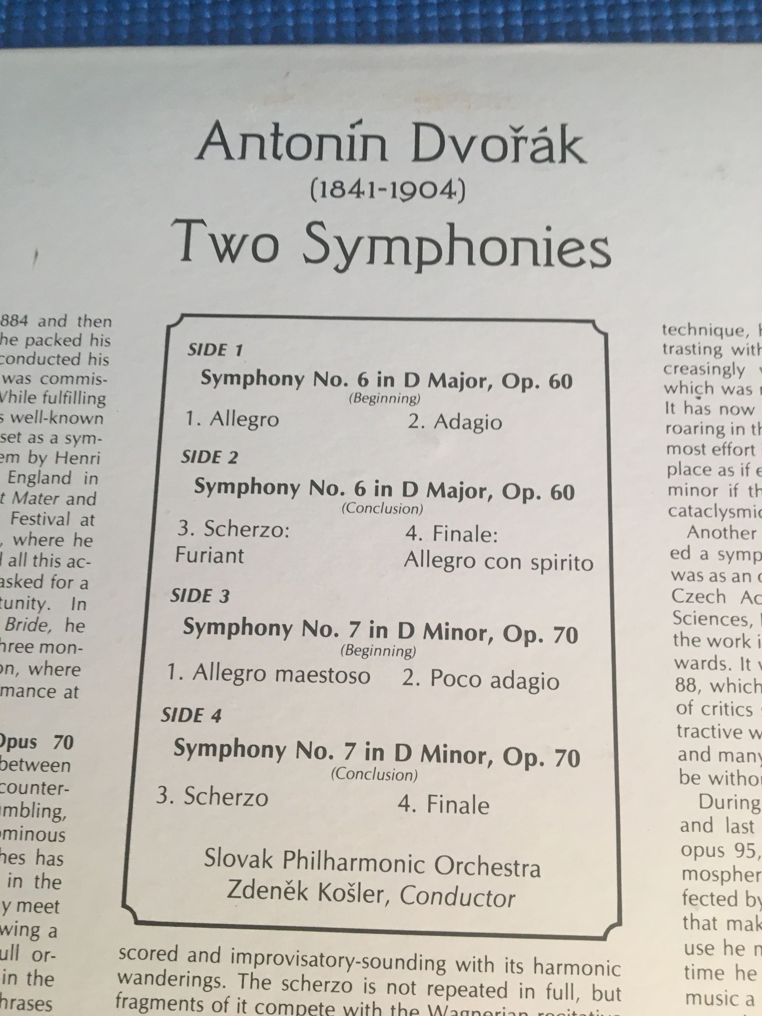 MHS 824332 Antonin Dvorak two symphonies  No6 D Major N... 6