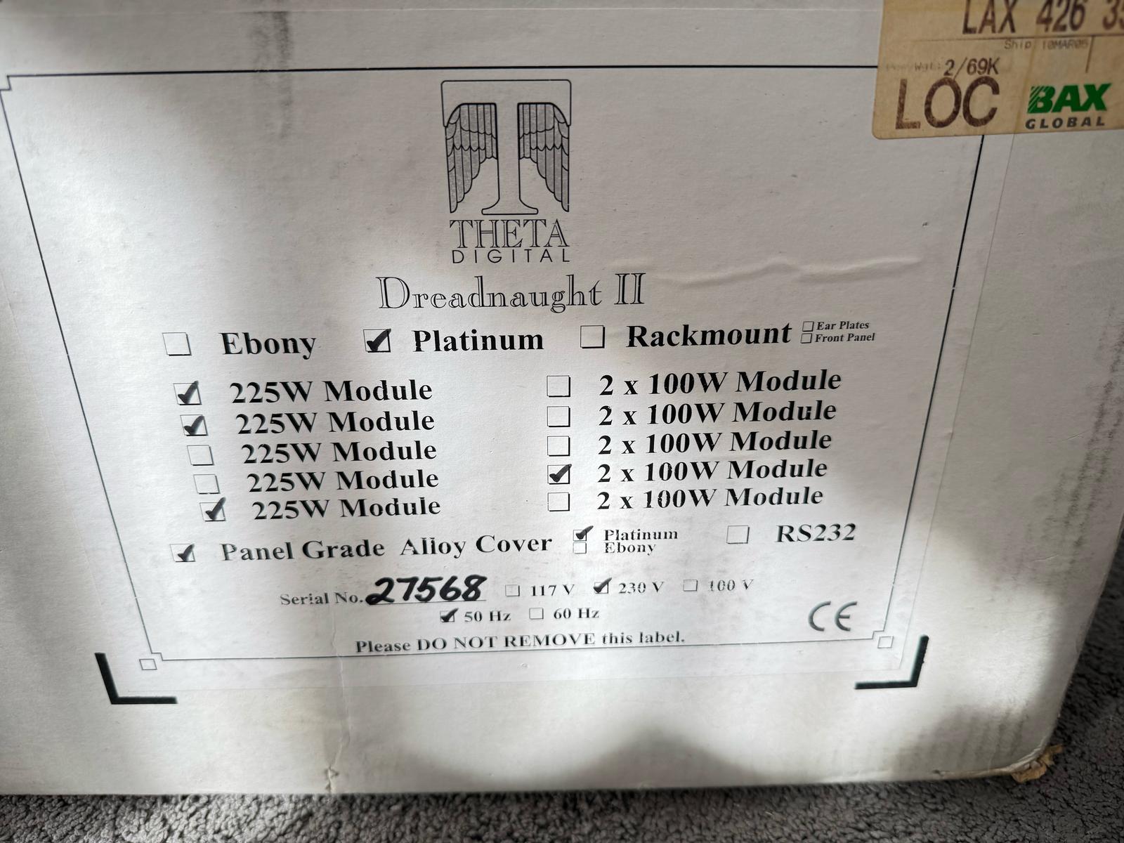 Theta Digital Dreadnaught II 5 channel power amplifier 8