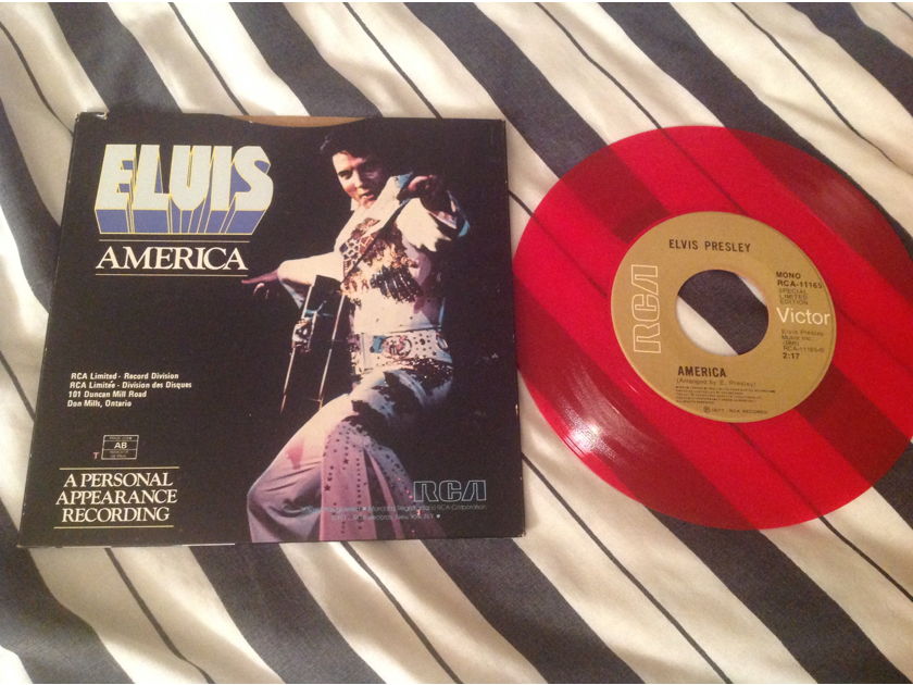 Elvis Presley  My Way/America Limited Edition Red Vinyl 45 With Picture Sleeve