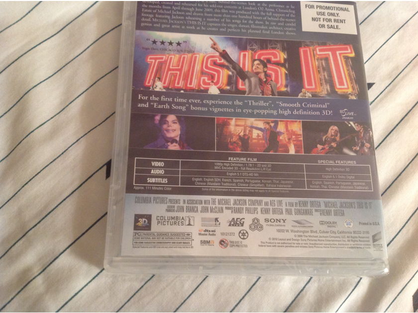 Michael Jackson  This Is It Promo 3D Enhanced Edition Blu Ray