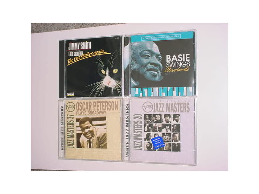JAZZ CD LOT OF 4 cd's - Basie swings standards Jimmy Smith cat strikes  again JAZZ Masters 20 & 37 Peterson plays broadway