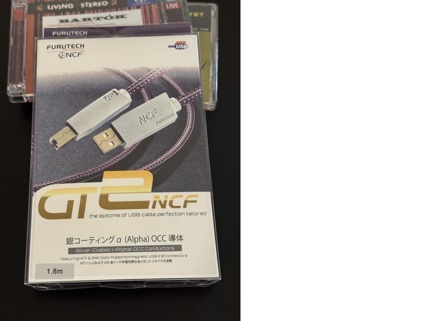 Furutech USB GT2 NCF - New Version - One of the Very Best USB Regardless of Price! Compare to Wireworld Platinum USB, Shunyata Omega USB, Audioquest Diamond USB, Stealth USB, Audience USB etc.